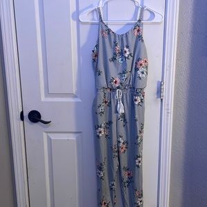 Floral and Striped Jumpsuit